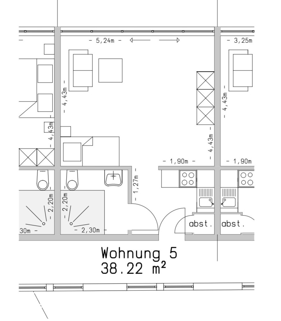Wohneinheit mit 38 m²